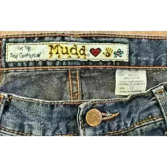 Vtg Y2K Mudd Jeans Womens Juniors Size 11 Dark Wash Mid-Rise Bootcut *Read* - Picture 11 of 16